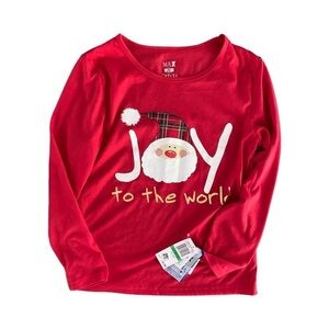 Max & Olivia Kids Long Sleeve Holiday Pajama Top NWT Size L (10/12)